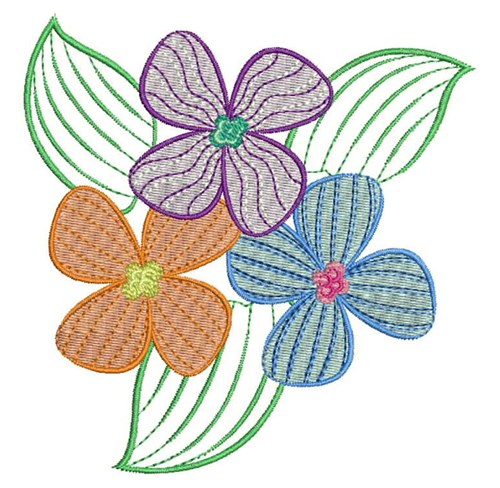 Ripple Flowers Machine Embroidery Design