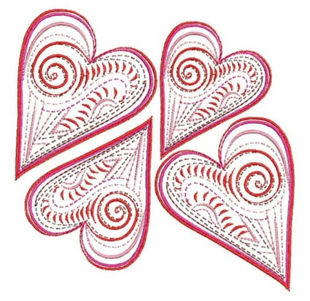 Picture of Ripple Hearts Machine Embroidery Design