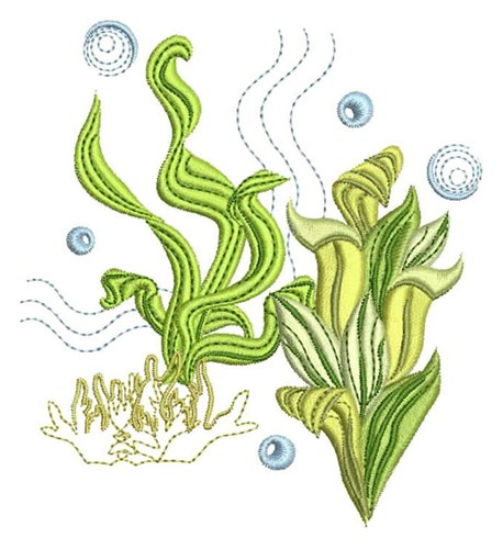 Ocean Seaweed Machine Embroidery Design