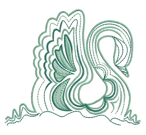 Ripple Swan Machine Embroidery Design