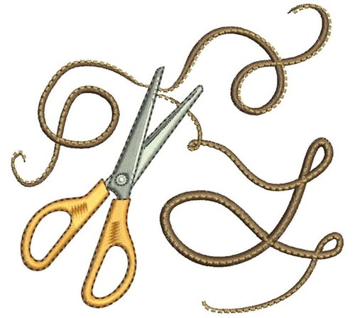 Craft Ribbon & Scissors Machine Embroidery Design
