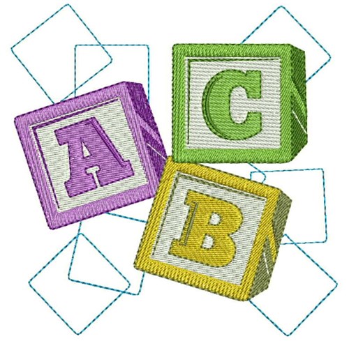 ABC Toy Blocks Machine Embroidery Design