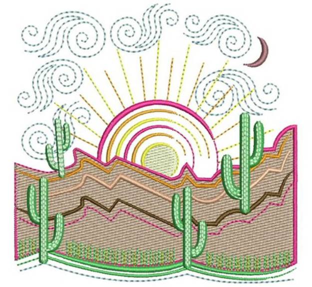 Picture of Desert Landscape Machine Embroidery Design