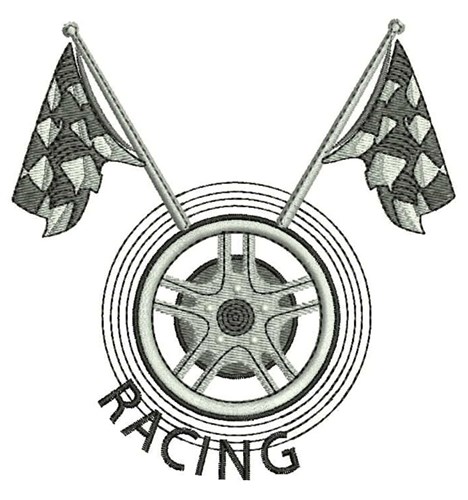 Racing Flags Machine Embroidery Design