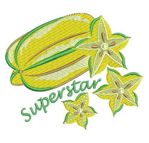 Superstar Star Fruit Machine Embroidery Design