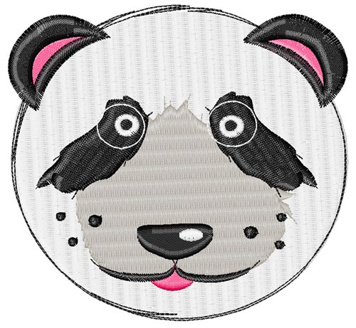 Cartoon Panda Head Machine Embroidery Design