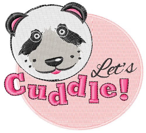 Panda Bear Cuddle Machine Embroidery Design