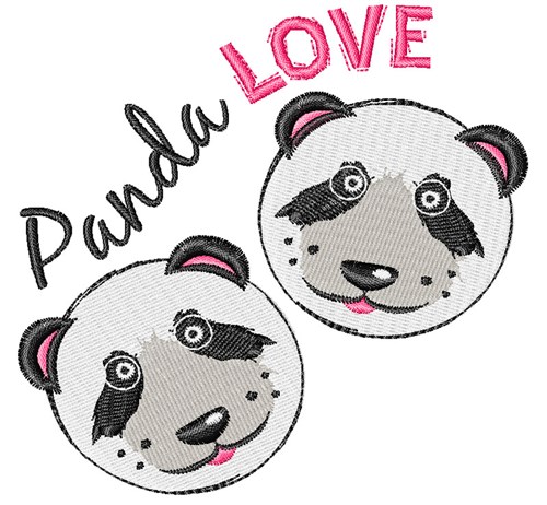 Panda Love Machine Embroidery Design