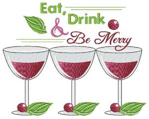 Picture of Drink & Be Merry Machine Embroidery Design