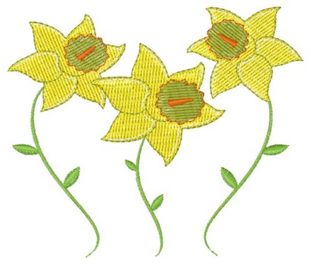 Picture of Spring Daffodils Machine Embroidery Design