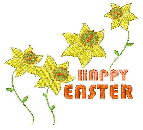 Easter Daffodils Machine Embroidery Design