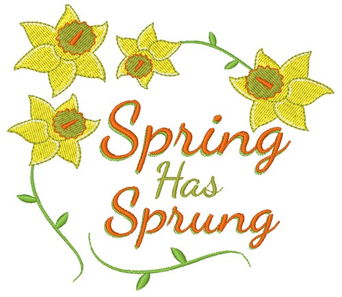 Spring Daffodils Machine Embroidery Design