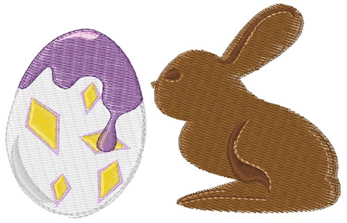Chocolate Easter Rabbit Machine Embroidery Design