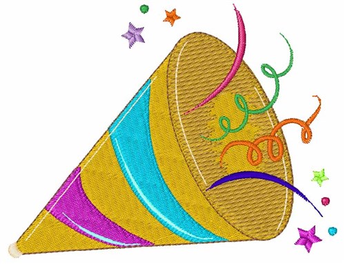 Party Horn Machine Embroidery Design