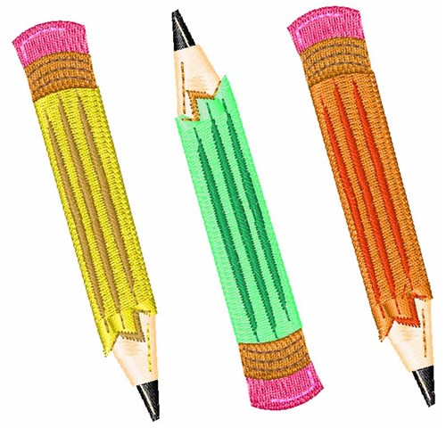 School Pencils Machine Embroidery Design