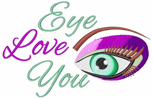 Eye Love You Machine Embroidery Design