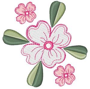 Picture of Pink Flowers Machine Embroidery Design
