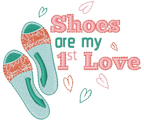 Shoes Are 1st Love Machine Embroidery Design