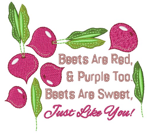 Beets Are Red Machine Embroidery Design