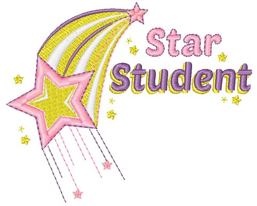 Star Student Machine Embroidery Design