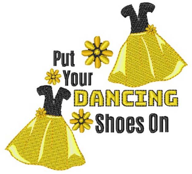 Picture of Yellow Dress & Dancing Shoes Machine Embroidery Design