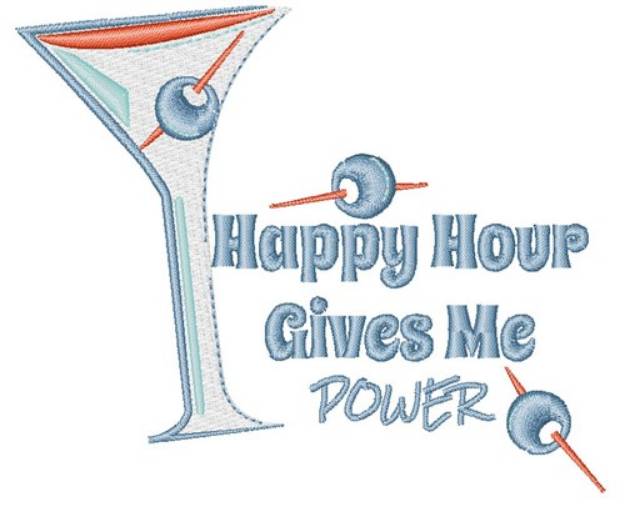 Picture of Happy Hour Gives Me Power Machine Embroidery Design