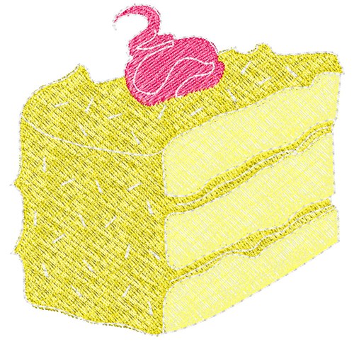 Yellow Cake Machine Embroidery Design