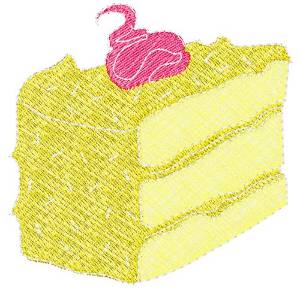 Picture of Yellow Cake Machine Embroidery Design