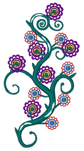 Swirly Floral Machine Embroidery Design