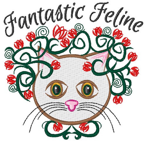Fantastic Feline Machine Embroidery Design