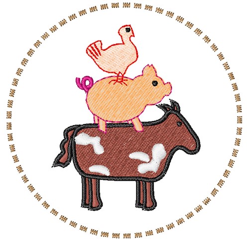 Farm Animals Machine Embroidery Design