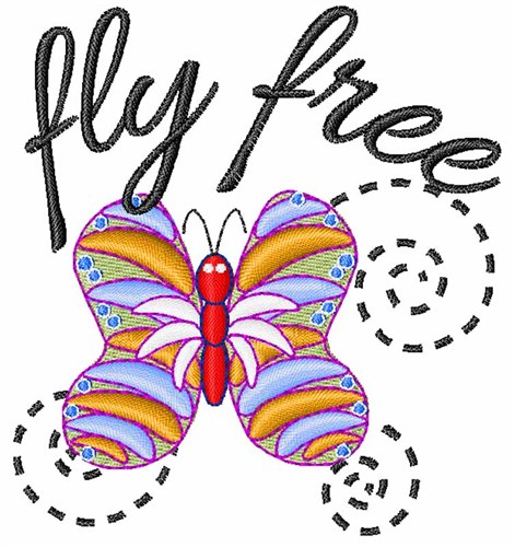 Fly Free Machine Embroidery Design