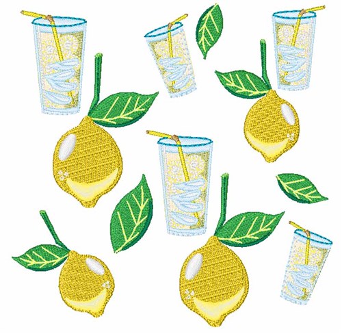 Lemons & Lemonade Machine Embroidery Design