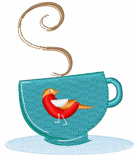 Steaming Coffee Cup Machine Embroidery Design