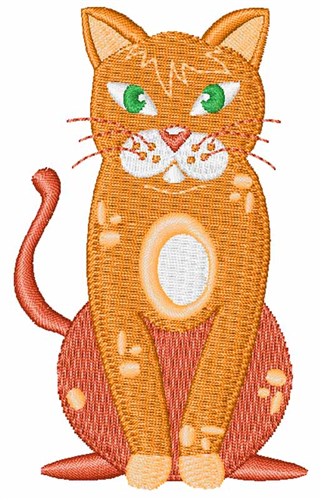 Orange Cat Machine Embroidery Design