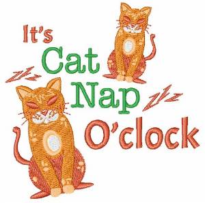 Picture of Its Cat Nap OClock Machine Embroidery Design