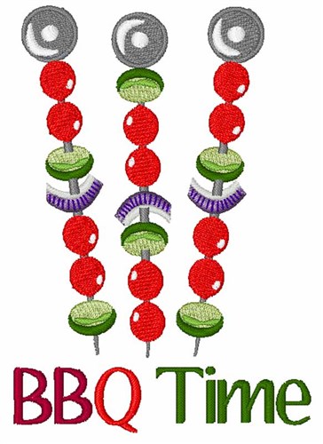 BBQ Time Machine Embroidery Design
