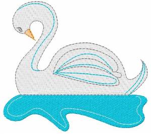 Picture of Swimming Swan Machine Embroidery Design