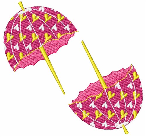 Rainy Day Umbrellas Machine Embroidery Design