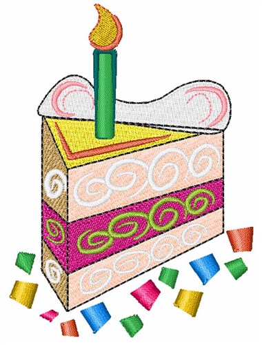Colorful Birthday Cake Machine Embroidery Design
