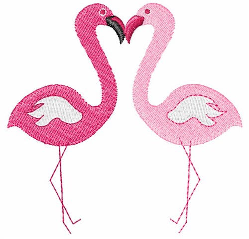 Love Bird Flamingos Machine Embroidery Design