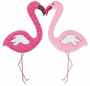 Picture of Love Bird Flamingos Machine Embroidery Design