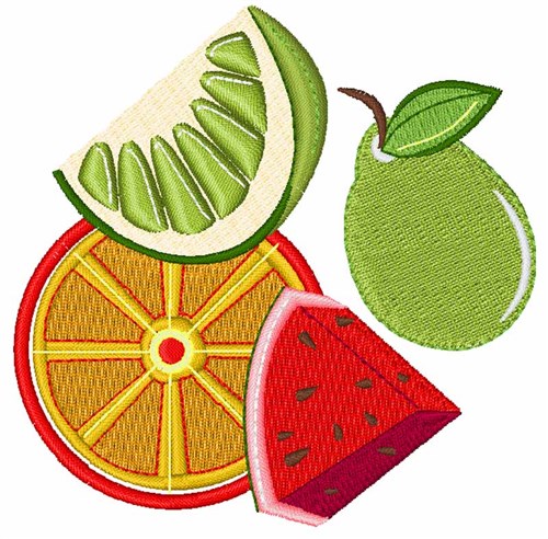 Sliced Fruit Machine Embroidery Design