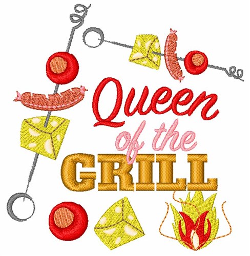 Queen Of The Grill Machine Embroidery Design