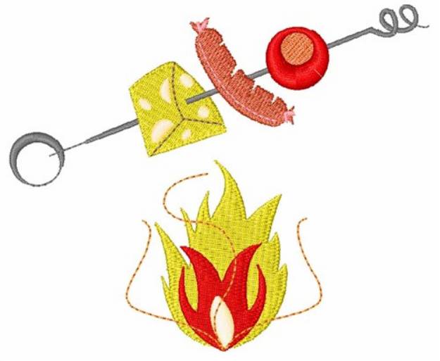 Picture of Flaming Kabobs Machine Embroidery Design