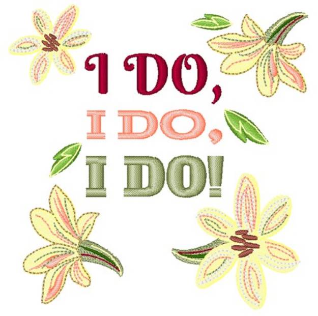 Picture of I Do Floral Machine Embroidery Design