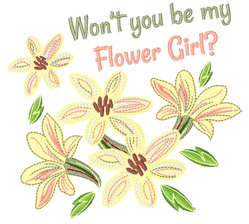Wont You Be My Flower Girl Machine Embroidery Design