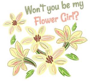 Picture of Wont You Be My Flower Girl Machine Embroidery Design