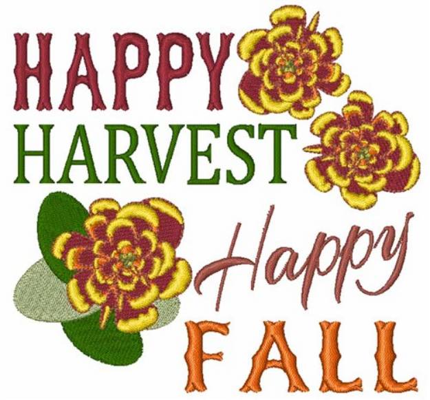 Picture of Happy Harvest Happy Fall Machine Embroidery Design