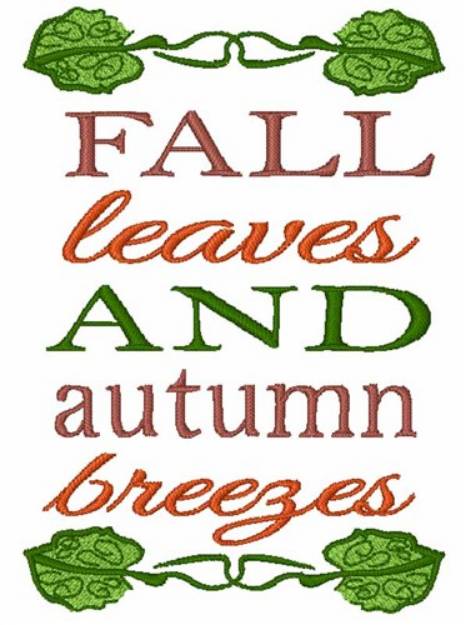 Picture of Fall Leaves And Autumn Breezes Machine Embroidery Design